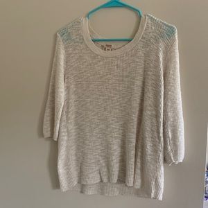 Mossimo Supply Co Size M cream sweater blouse with lace back